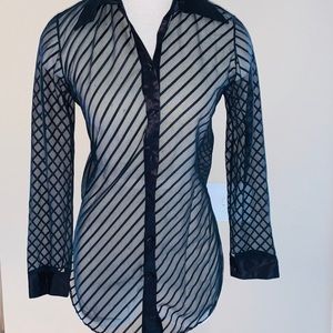 VINTAGE GLYDON’S of HOLLYWOOD BLACK SHEER BLOUSE